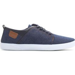 Granatowe Trampki Lumber. Trampki i tenisówki męskie Born2be, bez wzorów, z denimu, bez zapięcia. Za 39.99 zł.