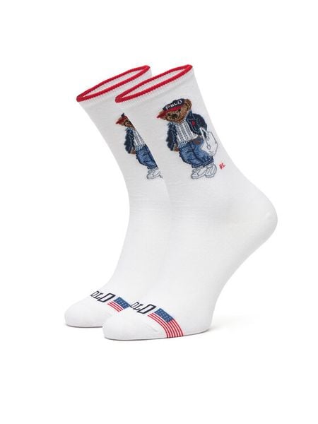 Polo Ralph Lauren Skarpety długie 455P10250001 Biały. Białe skarpetki damskie Polo Ralph Lauren, bez wzorów, z bawełny. Za 109.99 zł.