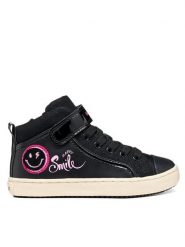 Geox Sneakersy J Kalispera Girl J744GI 5402 C0922 S Czarny. Czarne buty sportowe dziewczęce Geox, bez wzorów, ze skóry, bez zapięcia. Za 299.99 zł.