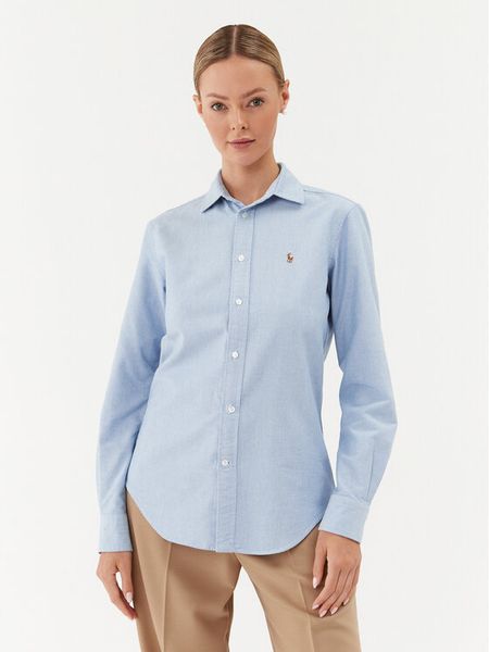 Polo Ralph Lauren Koszula 211891377001 Niebieski Regular Fit. Niebieskie koszule damskie Polo Ralph Lauren, bez wzorów, z bawełny, bez kołnierzyka, bez ramiączek. Za 419.99 zł.