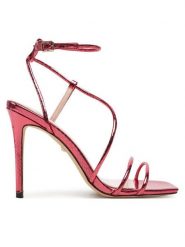 Marciano Guess Sandały 5GGZ34 7325A Czerwony. Czerwone sandały damskie Marciano Guess, z aplikacjami, ze skóry, bez obcasa, na szpilce. Za 779.99 zł.