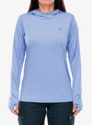 Bluza damska z kapturem Fjallraven Abisko Sun-hoodie. Niebieskie bluzy z kapturem damskie Fjällräven, na lato, s, z materiału. Za 390.49 zł.