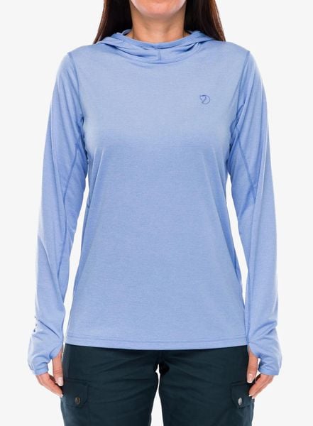 Bluza damska z kapturem Fjallraven Abisko Sun-hoodie. Niebieskie bluzy z kapturem damskie Fjällräven, na lato, s, z materiału. Za 390.49 zł.
