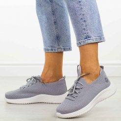 Szare sportowe buty damskie Vinceza 17366. Szare buty sportowe na co dzień damskie VINCEZA, bez wzorów, z tkaniny, na fitness i siłownię. Za 99.00 zł.