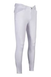 Spodnie zawodnicze o średniej przyczepności HKM James. Białe spodnie materiałowe męskie HKM, bez wzorów, z lycry, eleganckie. Za 355.00 zł.
