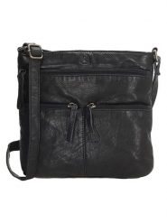 HIDE & STITCHES Skórzana torebka w kolorze czarnym - 20 x 22 x 3 cm rozmiar: onesize. Czarne torebki klasyczne damskie HIDE & STITCHES, bez wzorów, z materiału, bez dodatków. Za 208.99 zł.