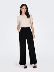 JDY Spodnie w kolorze czarnym rozmiar: L/L32. Czarne spodnie materiałowe damskie JDY, bez wzorów, z materiału, z podwyższonym stanem. Za 74.45 zł.