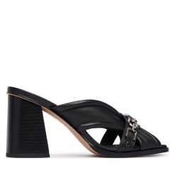 Klapki PINKO. Czarne klapki damskie Pinko, bez wzorów, bez obcasa. Za 1,116.99 zł.