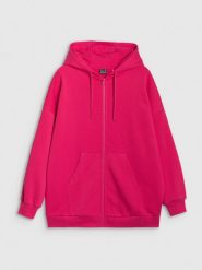 4F Bluza dresowa rozpinana z kapturem damska - różowa XS. Czerwone bluzy sportowe damskie 4f, xs, z bawełny. W wyprzedaży za 79.99 zł.