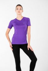 Koszulka turystyczna damska Woolona Elma Merino. Fioletowe t-shirty damskie WOOLONA, m, bez wzorów, z materiału, bez kołnierzyka. Za 261.00 zł.