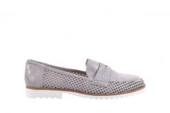 Mokasyny Bayla-018 1133-X87 Lt. Grey 018509, Szary, Skóra naturalna - 36. Szare mokasyny damskie Bayla, ze skóry. W wyprzedaży za 89.10 zł.