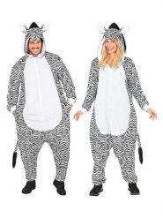 Carnival Party Kombinezon kostiumowy "Zebra" w kolorze biało-szarym rozmiar: S/M. Białe kombinezony damskie Carnival Party, m, bez wzorów, bez kołnierzyka, bez ramiączek, krótkie. Za 130.99 zł.