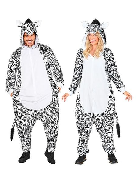 Carnival Party Kombinezon kostiumowy "Zebra" w kolorze biało-szarym rozmiar: S/M. Białe kombinezony damskie Carnival Party, m, bez wzorów, bez kołnierzyka, bez ramiączek, krótkie. Za 130.99 zł.