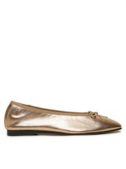 Tommy Hilfiger Baleriny Ballerina Soft Leather Metallic FW0FW08452 Złoty. Żółte baleriny damskie Tommy Hilfiger, bez wzorów, ze skóry, bez obcasa. Za 379.99 zł.