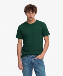 Superdry Koszulka Essential Stacked Logo z organicznej bawełny. Zielone t-shirty damskie Superdry., xl, bez wzorów, z bawełny, bez kołnierzyka. Za 150.40 zł.