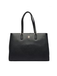 Tommy Hilfiger Torebka Th Daily Tote Mono AW0AW18417 Czarny. Czarne torebki klasyczne damskie Tommy Hilfiger, bez wzorów, ze skóry, bez dodatków. Za 699.99 zł.