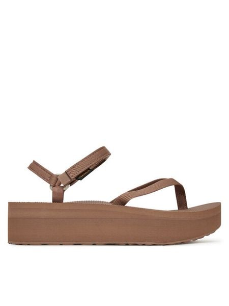 Teva Sandały Flatform Slim 1164630 Brązowy. Brązowe sandały damskie Teva, bez wzorów, z materiału, bez obcasa, na koturnie. Za 279.99 zł.