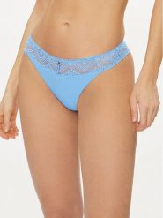 Selmark Stringi Matilda 31101 Niebieski. Niebieskie stringi damskie SELMARK, bez wzorów, z syntetyku. Za 79.99 zł.