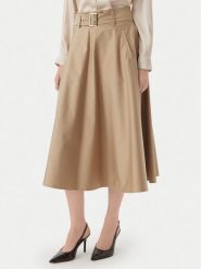 Marella Spódnica trapezowa Tappeto 2613101101 Beżowy Regular Fit. Brązowe spódniczki damskie Marella, bez wzorów, z bawełny, trapezowe. Za 984.99 zł.