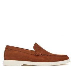 Półbuty BOSS. Brązowe półbuty męskie Boss, bez zapięcia. Za 479.99 zł.