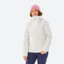 Kurtka narciarska damska Wedze 500. Niebieskie kurtki damskie WED'ZE, s, bez wzorów, z materiału, bez kaptura, narciarskie. Za 449.99 zł.
