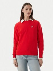 Tommy Hilfiger Bluza Logo Embroidery WW0WW48724 Czerwony Relaxed Fit. Czerwone bluzy bez kaptura damskie Tommy Hilfiger, xs, z bawełny. Za 399.99 zł.