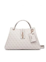 Guess Torebka Yvonne Logo HWSG23 78220 Kremowy. Białe torebki klasyczne damskie Guess, z aplikacjami, ze skóry, bez dodatków. Za 674.99 zł.