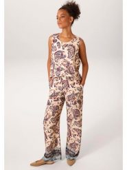 Aniston Spodnie w kolorze beżowo-granatowym rozmiar: 36. Brązowe spodnie materiałowe damskie Aniston, bez wzorów, z materiału, z podwyższonym stanem. Za 173.99 zł.