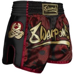 8 Weapons Spodenki Muay Thai Naga Czarne/Czerwone. Czerwone szorty damskie 8 WEAPONS, z aplikacjami, z materiału, eleganckie, z podwyższonym stanem. Za 317.00 zł.