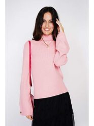 C& Jo Sweter w kolorze jasnoróżowym rozmiar: 40. Różowe golfy damskie C& Jo, z kaszmiru, bez kołnierzyka. Za 139.20 zł.