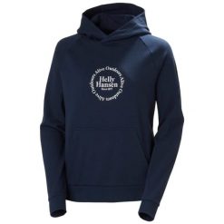 Bluza damska Helly Hansen Core Graphic. Niebieskie bluzy z nadrukiem damskie Helly Hansen, s, z bawełny. Za 392.00 zł.