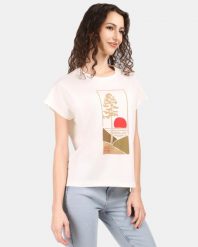 Damska bawełniana koszulka T-shirt Kilpi JERSIE-W. Białe t-shirty damskie Kilpi, uniwersalny, bez wzorów, z bawełny, bez kołnierzyka. Za 91.56 zł.