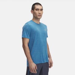 Koszulka do biegania męska Under Armour Launch Camo. Niebieskie t-shirty sportowe męskie Under Armour, m, bez ramiączek, do biegania. Za 163.70 zł.