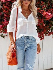 Milan Kiss Bluzka w kolorze białym rozmiar: L. Białe bluzki damskie Milan Kiss, l, bez wzorów, z bawełny, bez kołnierzyka, bez ramiączek. Za 122.67 zł.