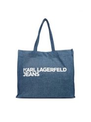 Karl Lagerfeld Jeans Torebka A3W50069 Niebieski. Niebieskie torebki klasyczne damskie Karl Lagerfeld Jeans, bez wzorów, z jeansu, bez dodatków. Za 189.99 zł.