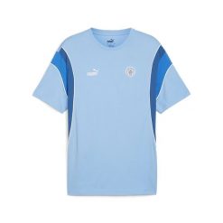 Koszulka Manchester City FtblArchive PUMA Team Light Blue Lake. Niebieskie t-shirty sportowe męskie Puma, m, bez ramiączek, do piłki nożnej. W wyprzedaży za 159.85 zł.