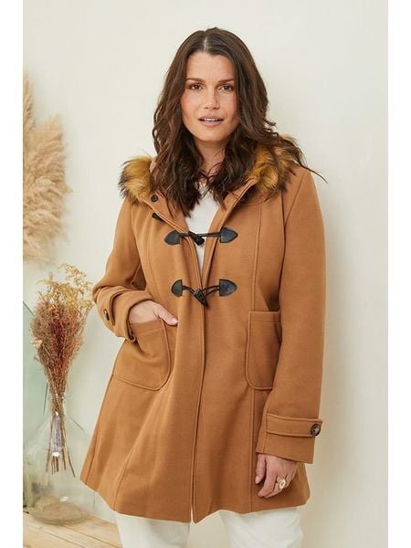 Curvy Lady Płaszcz przejściowy w kolorze karmelowym rozmiar: 44/46. Brązowe płaszcze damskie Curvy Lady, bez wzorów, klasyczne. Za 143.56 zł.