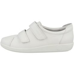 Damskie skórzane buty sportowe Ecco Soft 2.0. Białe buty sportowe na co dzień damskie ECCO, bez wzorów, z materiału, trekkingowe. Za 432.50 zł.