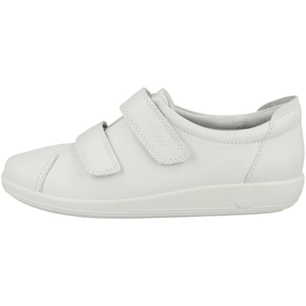 Damskie skórzane buty sportowe Ecco Soft 2.0. Białe buty sportowe na co dzień damskie ECCO, bez wzorów, z materiału, trekkingowe. Za 432.50 zł.