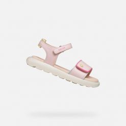 Sandały GEOX J SANDAL PUFFYPOP Rose. Czerwone sandały męskie Geox, z syntetyku, bez zapięcia. Za 208.99 zł.