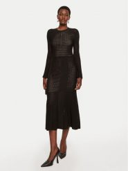 TWINSET Sukienka dzianinowa 242TP3050 Czarny Regular Fit. Czarne sukienki damskie Twinset, xs, bez wzorów, z dzianiny, bez kołnierzyka, bez ramiączek. Za 769.99 zł.