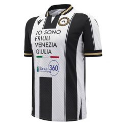 Koszulka domowa Udinese 2024/25. Białe t-shirty sportowe męskie Macron, bez ramiączek, do piłki nożnej. Za 324.50 zł.