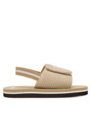 BOSS Sandały J52820 S Beżowy. Brązowe sandały chłopięce Boss, z materiału, bez zapięcia. Za 179.99 zł.