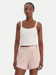 Guess Top V6GP16 K3180 Biały Regular Fit. Białe topy damskie Guess, xs, z aplikacjami, z wiskozy, bez kołnierzyka. Za 159.99 zł.