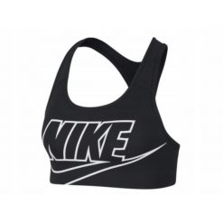Top sportowy stanik NIKE. Czarne biustonosze sportowe damskie Nike, xs, bez wzorów, bez ramiączek. Za 109.00 zł.