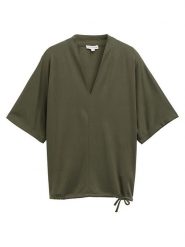 Tom Tailor Koszulka w kolorze khaki rozmiar: XS. Brązowe bluzki damskie Tom Tailor, xs, bez wzorów, bez kołnierzyka, bez ramiączek. Za 61.60 zł.