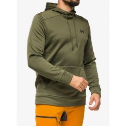 Bluza z kapturem męska Under Armour UA Armour Fleece Hoodie. Zielone bluzy sportowe męskie Under Armour, bez wzorów, sportowe, bez kołnierzyka, bez ramiączek. Za 174.99 zł.