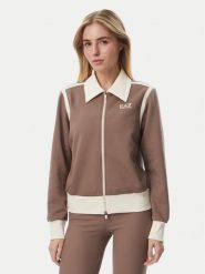 EA7 Emporio Armani Bluza 7W001328 AF25623 U6041 Brązowy Regular Fit. Brązowe bluzy bez kaptura damskie EA7 Emporio Armani, xl, z bawełny. Za 714.99 zł.