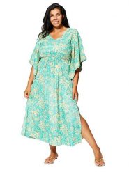 Aller Simplement Sukienka w kolorze miętowym rozmiar: 50/52. Zielone sukienki damskie Aller Simplement, bez wzorów, klasyczne, bez kołnierzyka, bez ramiączek, maxi. Za 88.02 zł.