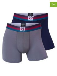 CR7 Bokserki (2 pary) w kolorze granatowym i szarym rozmiar: XXL. Niebieskie bokserki męskie CR7, bez wzorów. Za 39.99 zł.